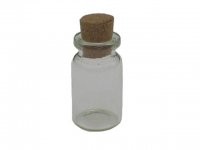LITTLE GLASS BOTTLE WITH CORK IN A PACK SMALL